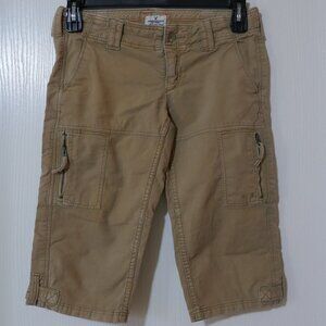 American Eagle Cargo Shorts Jrs 30" Waist Khaki 2000s Utility Preppy Vtg